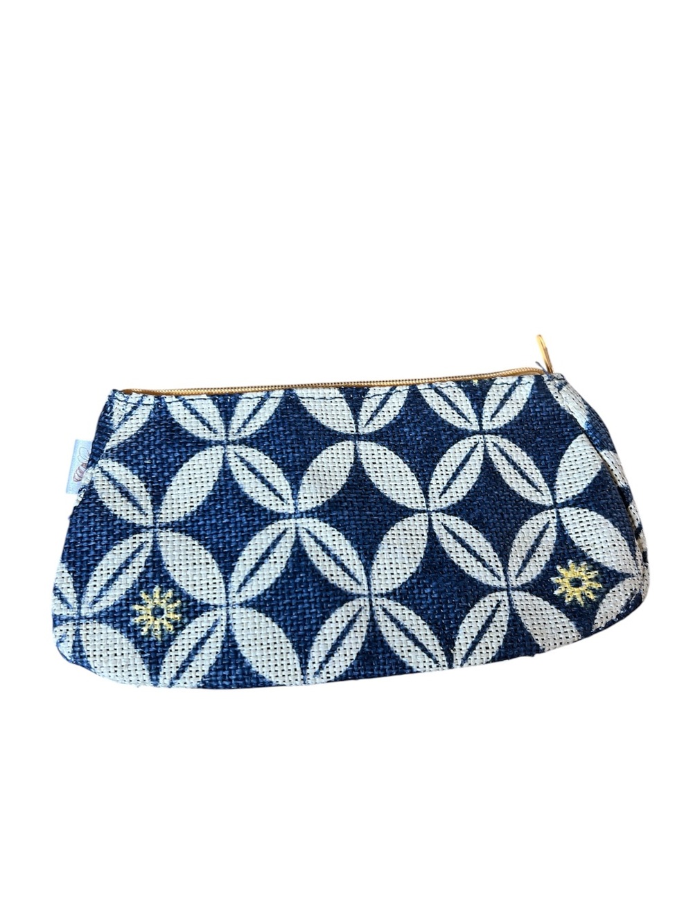 Burt’s Bees Navy Geometric Pattern Women's Zip Pouch